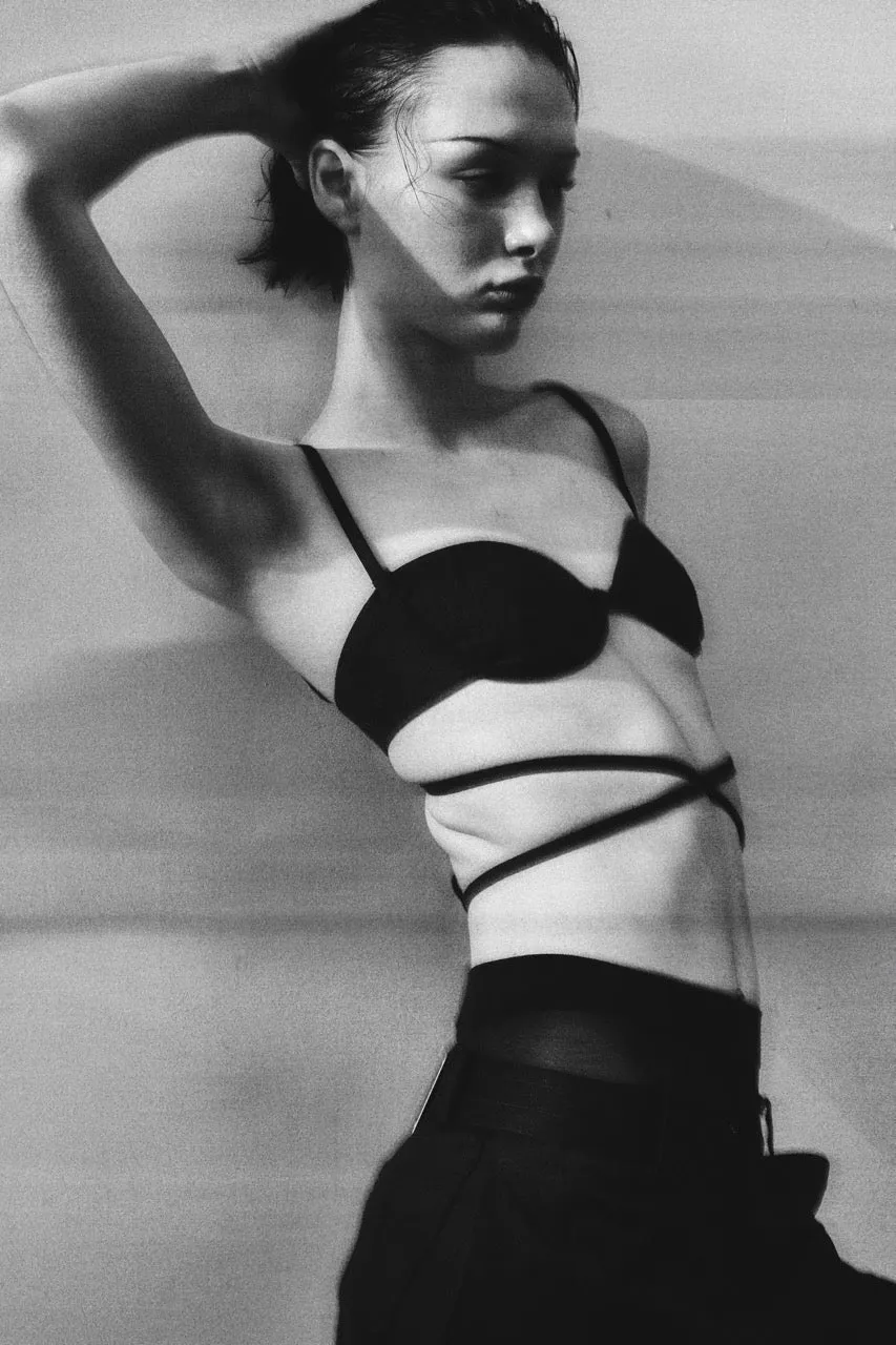 Black Atra Tailored Bra Top