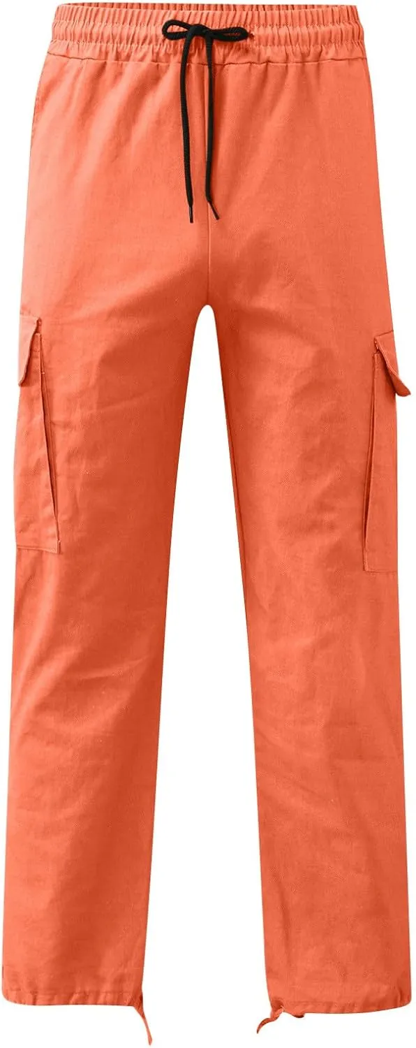 Cargo Sweatpants Men Gym Sweats Pants Casual Baggy Hiking Pants Drawstring Workout Joggers with Multi Pockets