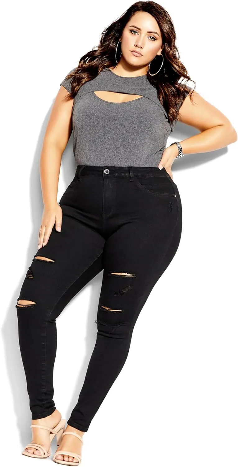 City Chic Women's Rock N Roll Skinny Jean