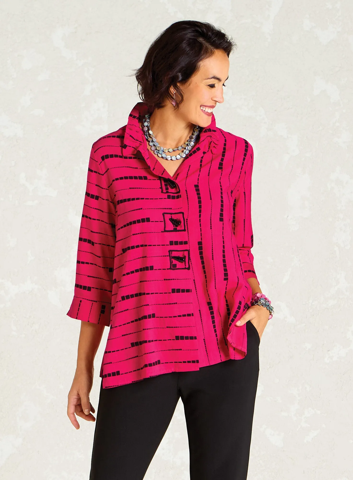 Dashing Ruffle Collar Shirt Jacket