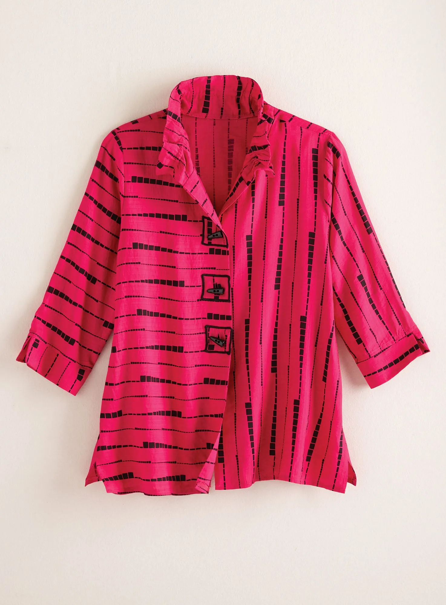 Dashing Ruffle Collar Shirt Jacket