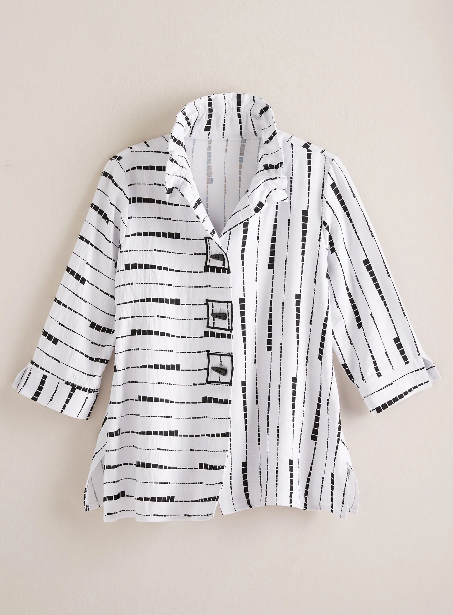 Dashing Ruffle Collar Shirt Jacket