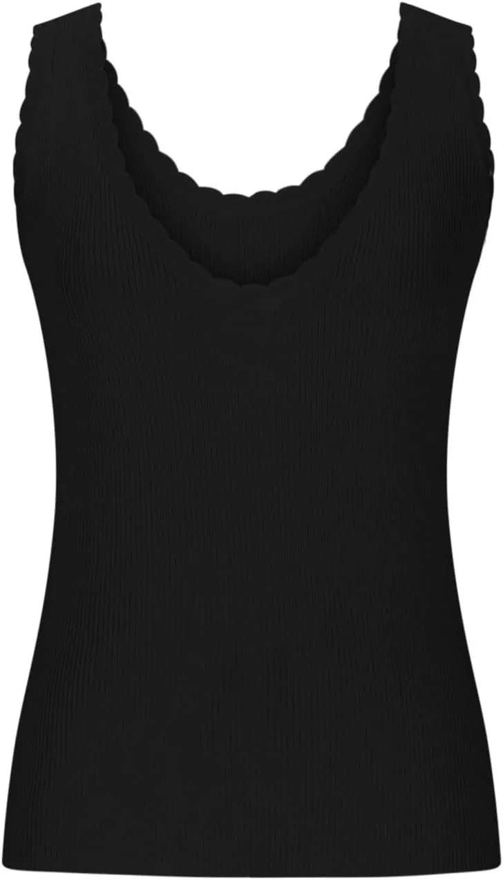 HGps8w Lace Trim Tank Tops for Women Fitted Casual Sleeveless Scoop Neck Ribbed Basic Cami Tee Shirts