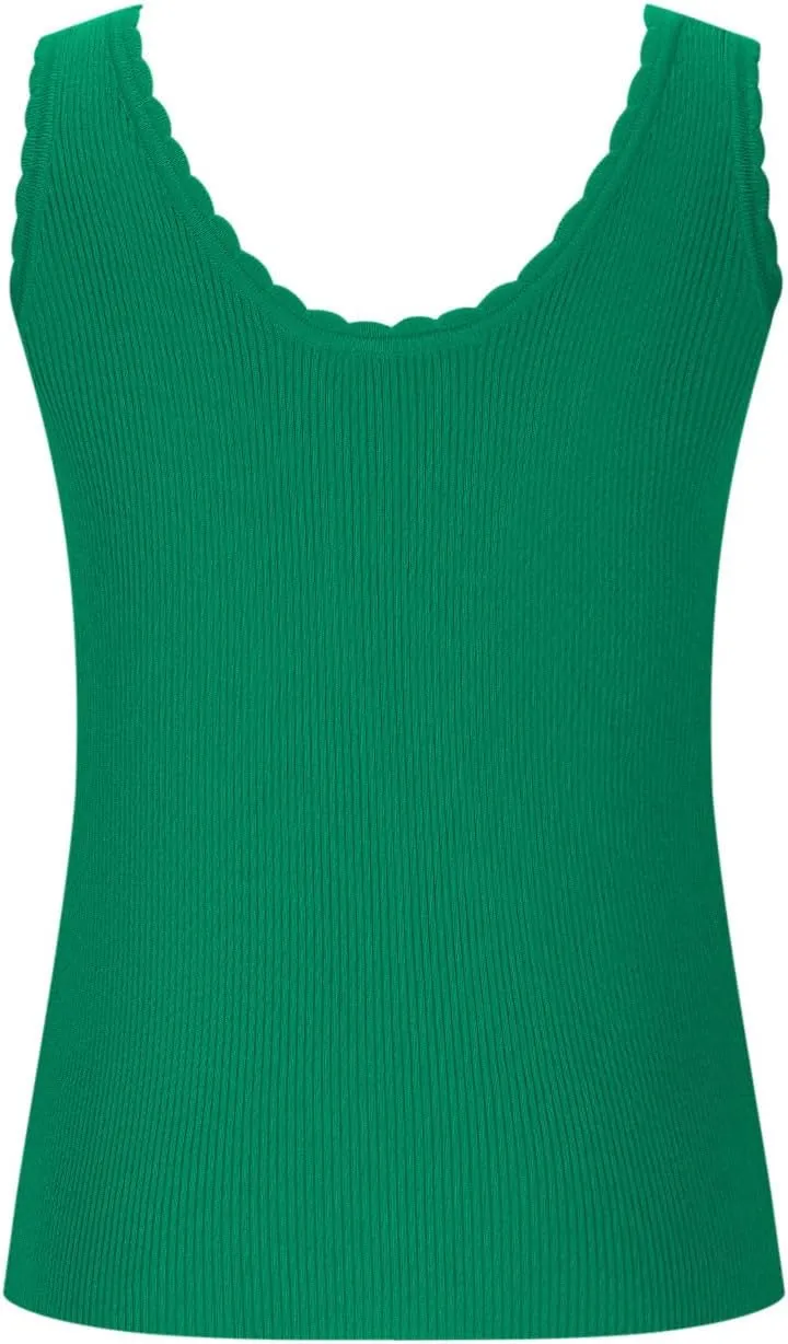 HGps8w Lace Trim Tank Tops for Women Fitted Casual Sleeveless Scoop Neck Ribbed Basic Cami Tee Shirts