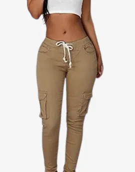 High Waist Lace Up Women Pants