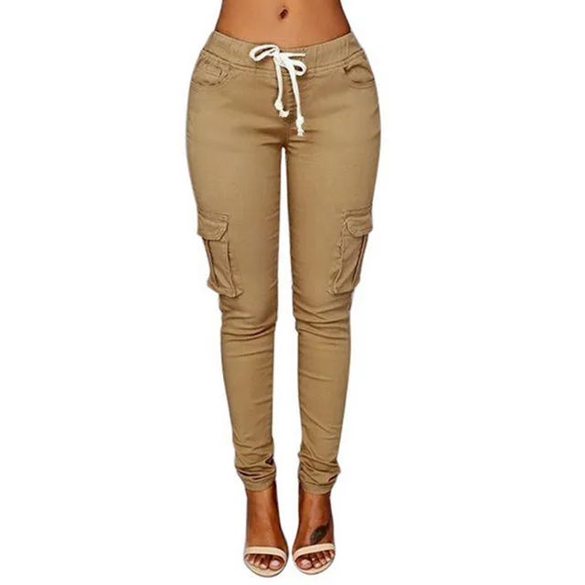 High Waist Lace Up Women Pants