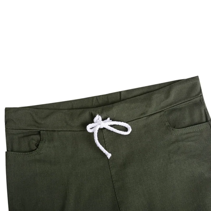 High Waist Lace Up Women Pants