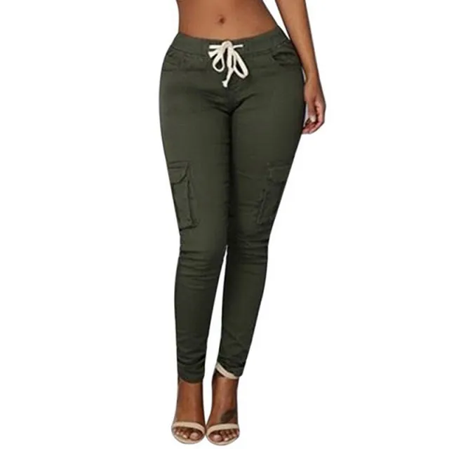 High Waist Lace Up Women Pants