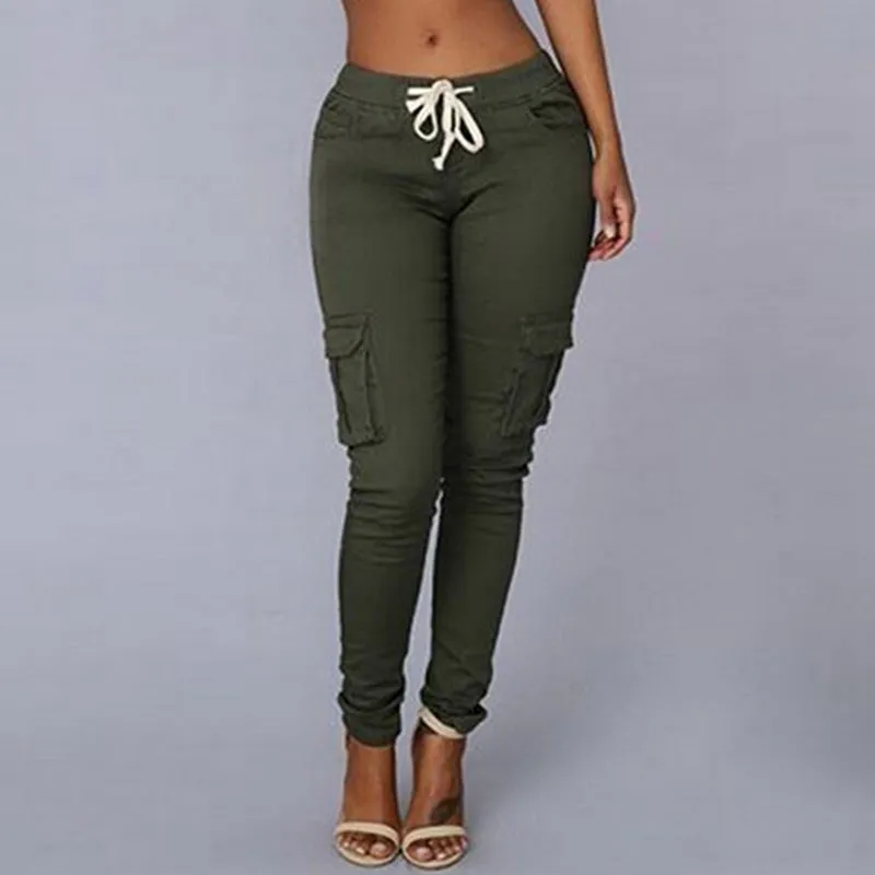 High Waist Lace Up Women Pants