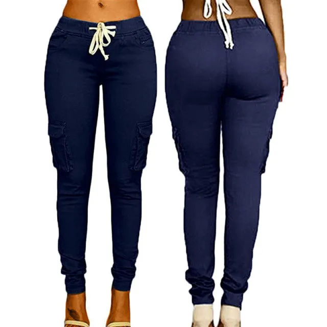 High Waist Lace Up Women Pants