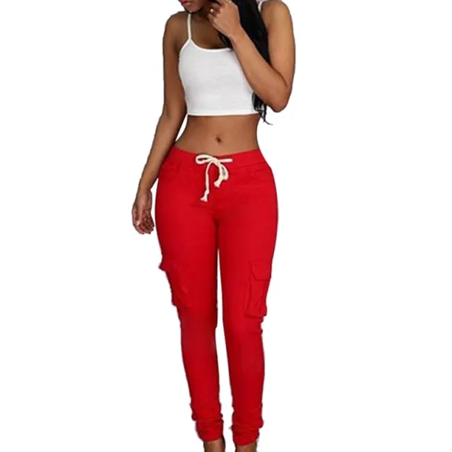 High Waist Lace Up Women Pants