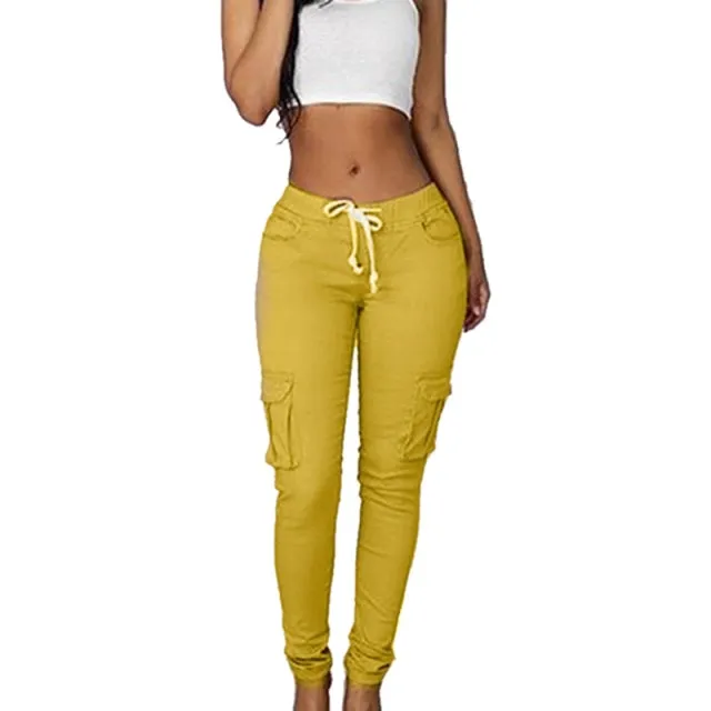 High Waist Lace Up Women Pants
