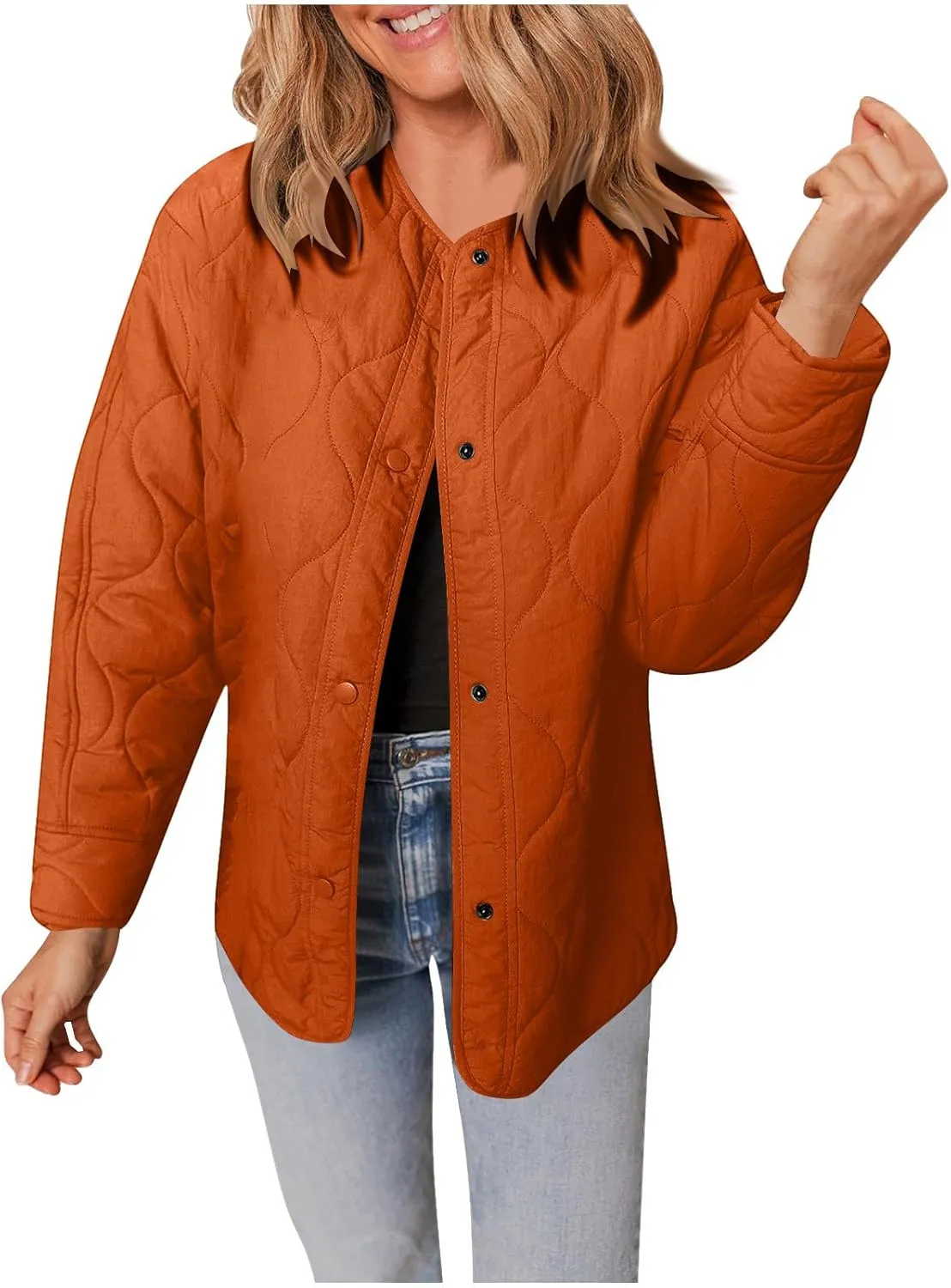 Jackets for Women Plain Quilted Puffer Jacket Fleece Lined Parka Comfy Soft Versatile Coats Womens Fashion Hoodies