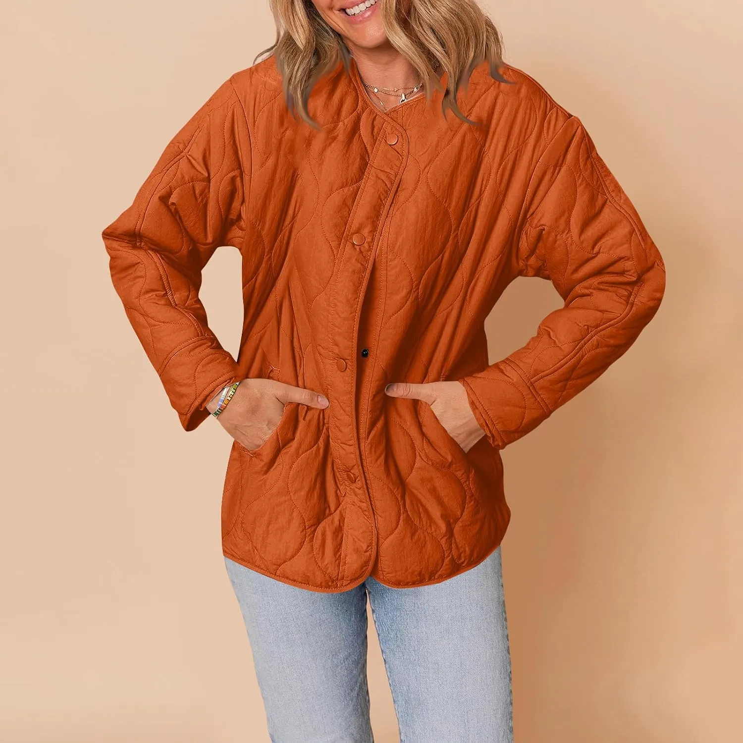 Jackets for Women Plain Quilted Puffer Jacket Fleece Lined Parka Comfy Soft Versatile Coats Womens Fashion Hoodies