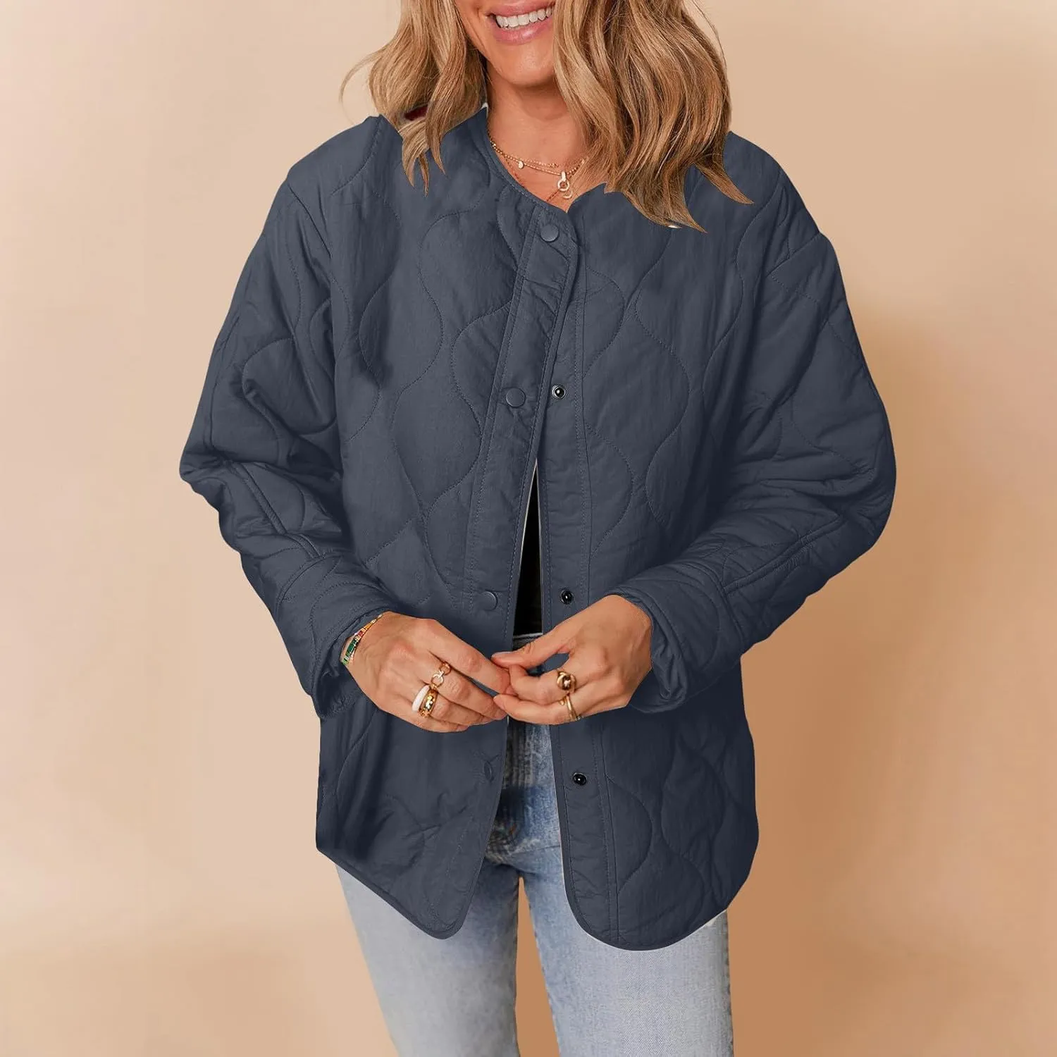 Jackets for Women Plain Quilted Puffer Jacket Fleece Lined Parka Comfy Soft Versatile Coats Womens Fashion Hoodies