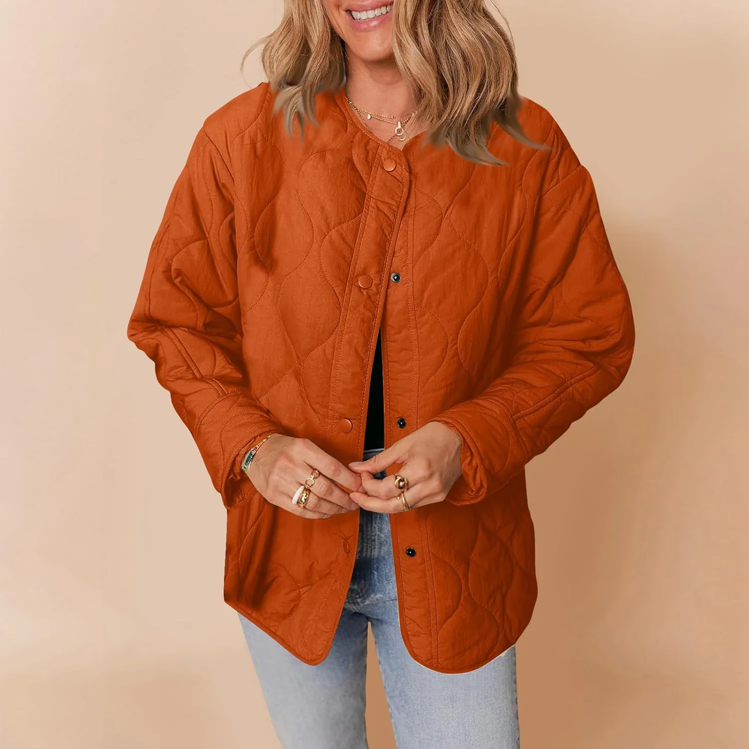 Jackets for Women Plain Quilted Puffer Jacket Fleece Lined Parka Comfy Soft Versatile Coats Womens Fashion Hoodies