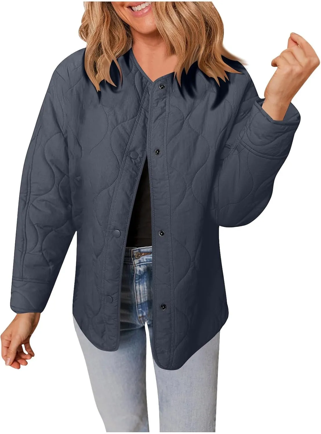 Jackets for Women Plain Quilted Puffer Jacket Fleece Lined Parka Comfy Soft Versatile Coats Womens Fashion Hoodies