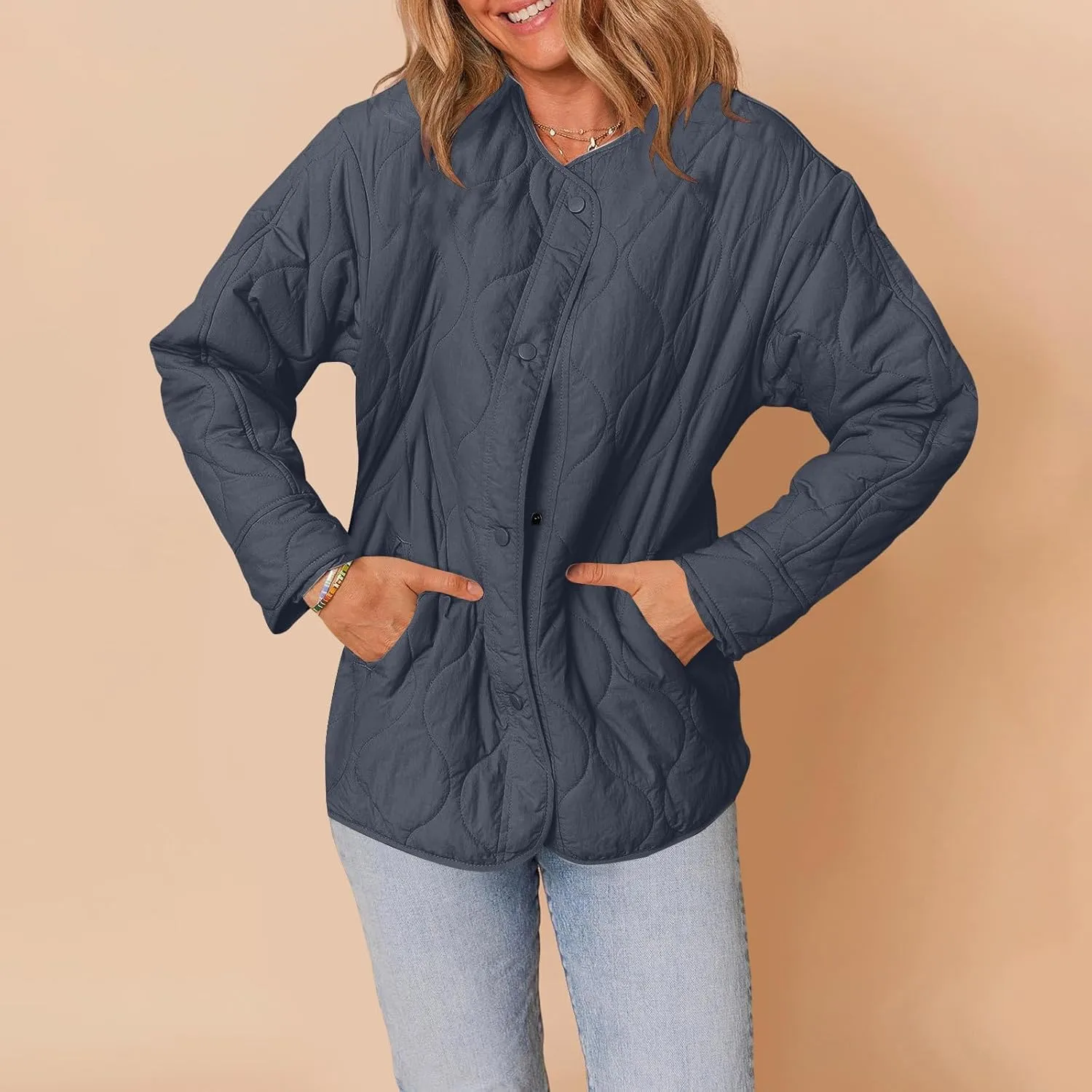 Jackets for Women Plain Quilted Puffer Jacket Fleece Lined Parka Comfy Soft Versatile Coats Womens Fashion Hoodies
