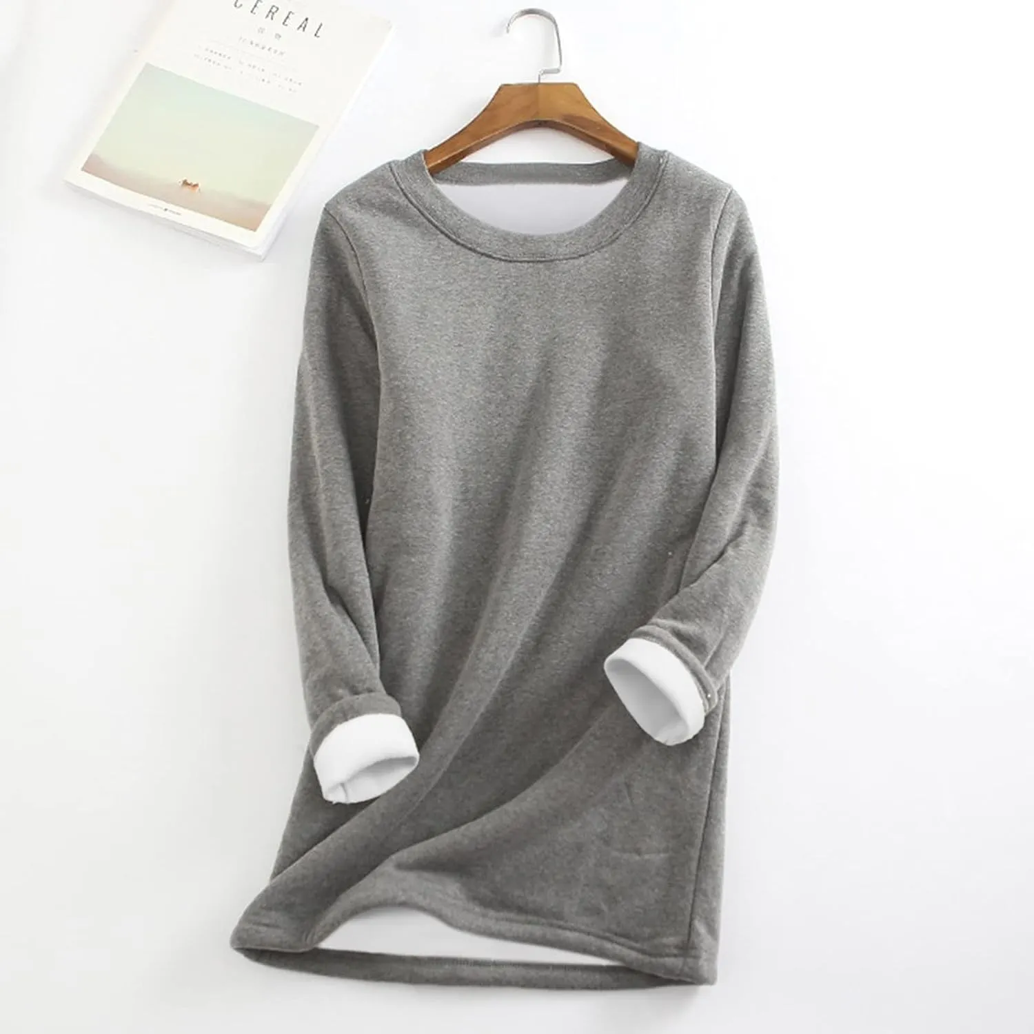 LCMTWX Winter Coats for Women Thick Fleece Sweatshirt Winter Round Neck Warm Soft Fashion Color Block Patchwork Cardigan