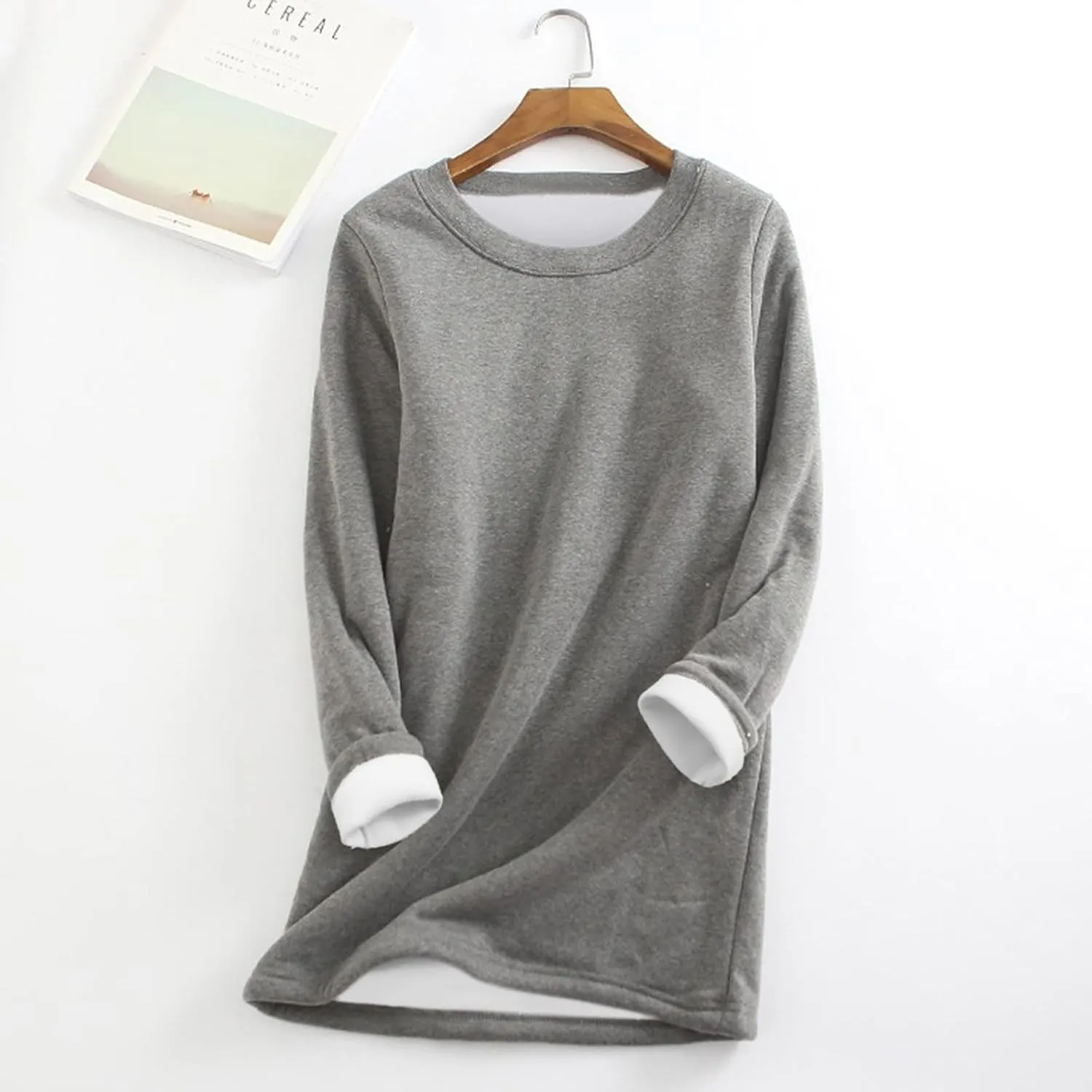 LCMTWX Winter Coats for Women Thick Fleece Sweatshirt Winter Round Neck Warm Soft Fashion Color Block Patchwork Cardigan