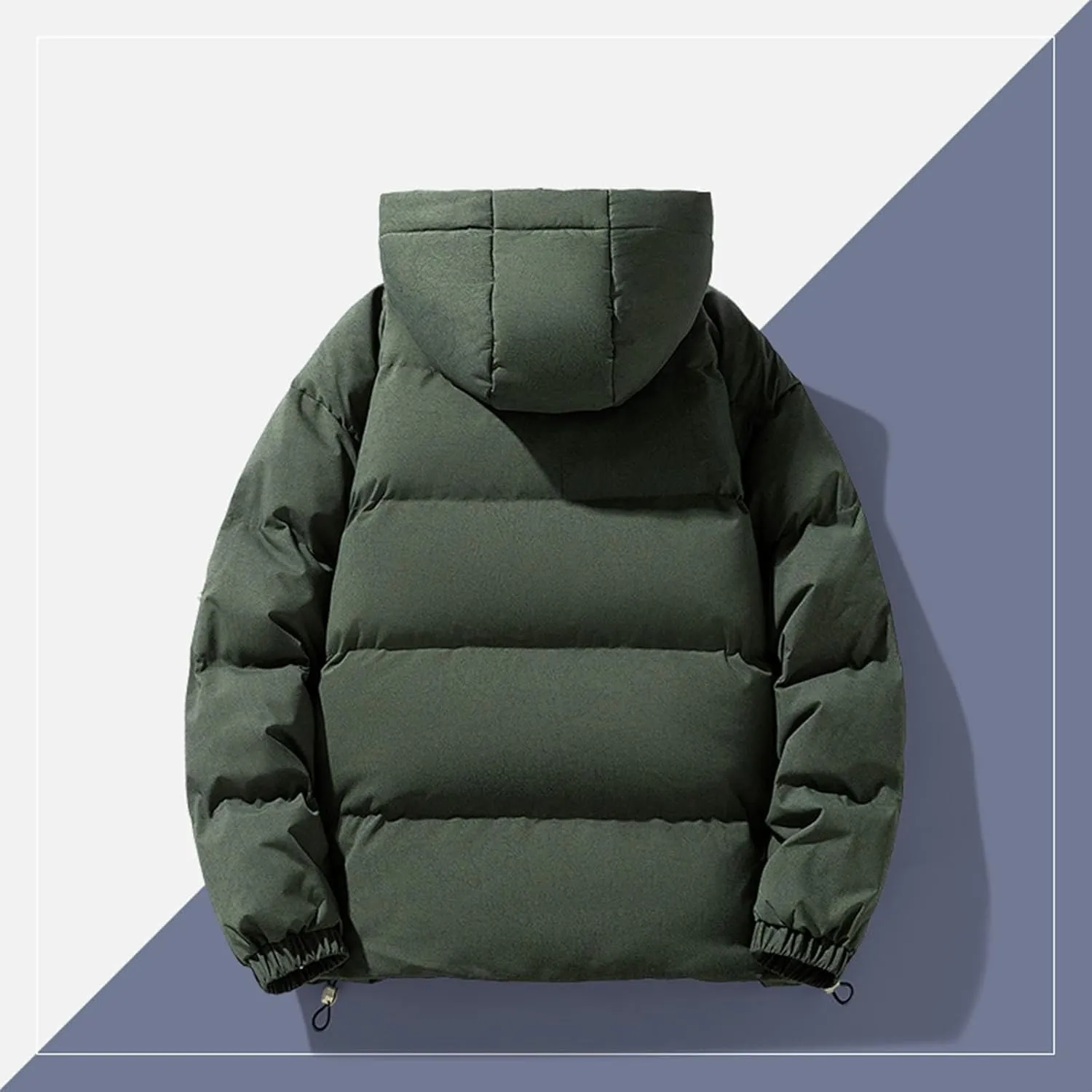 Mens Lightweight Packable Puffer Jacket Hooded Insulated Thermal Soft Puffy Winter Jackets Hooded Quilted Puffer Coat