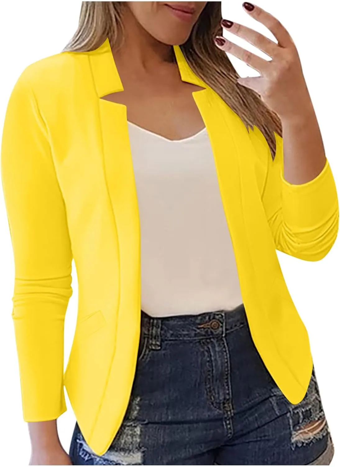 MRGIINRI 2024 Fall Blazers for Women Suit Jackets Dressy Business Casual Outfits Open Front Dressy Work Office Jackets Blazer