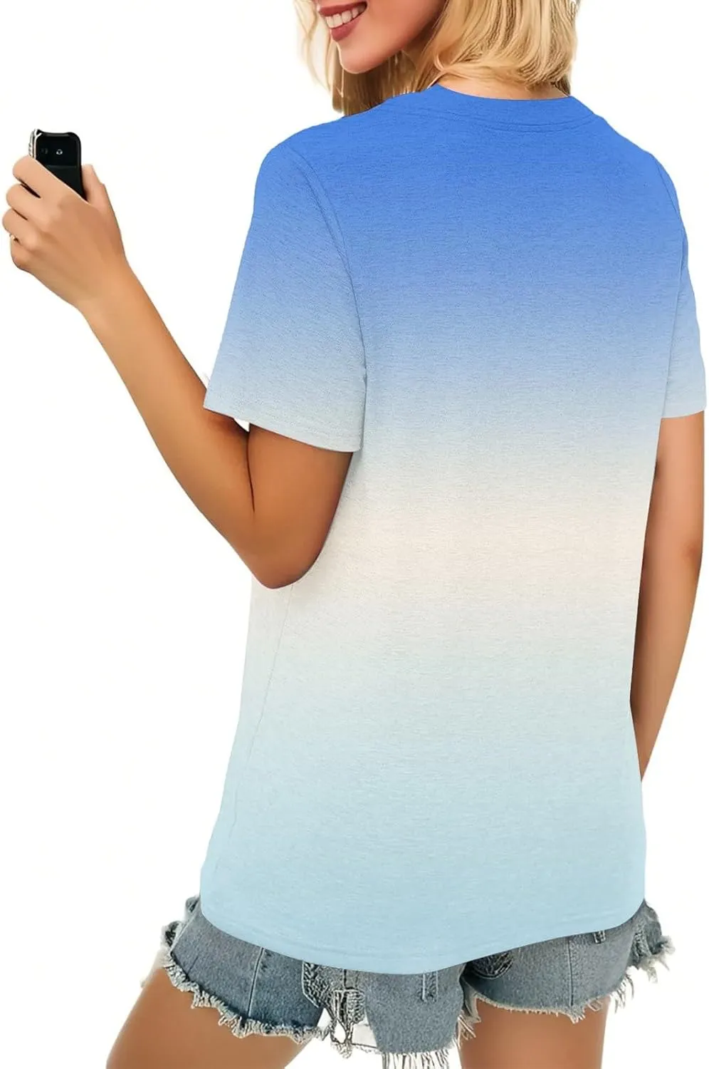 T Shirts Short Sleeve V Neck Tees Womens Fashion Tops 2025 Trendy Business Casual Summer Fashion Clothing Tops
