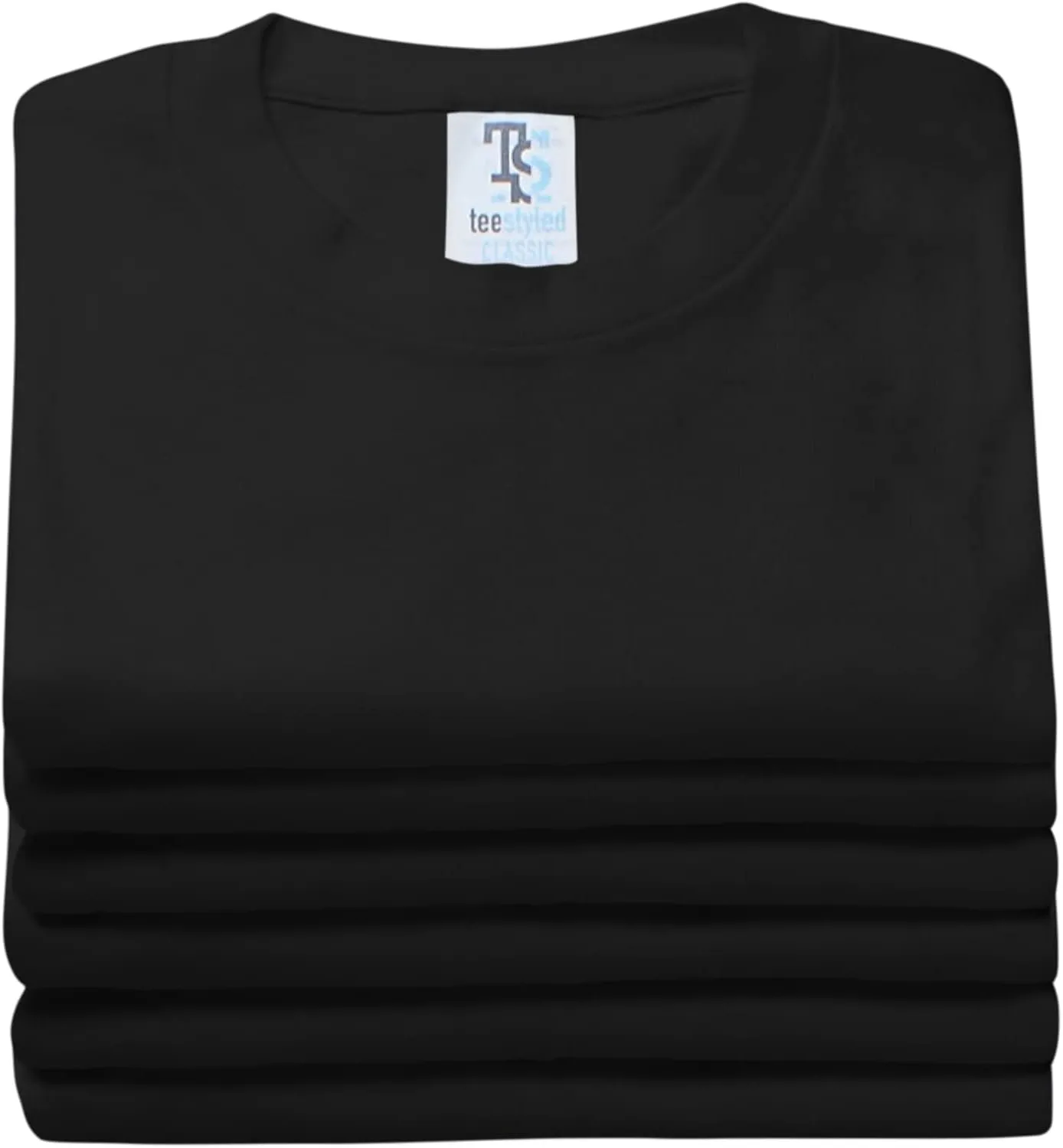 Tee Styled 6-Pack 4 Oz. Luxury T-Shirts for Men | Premium Cotton Tees | Durable Plain Shirts | Comfortable Multipack