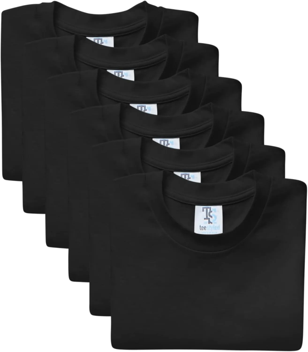 Tee Styled 6-Pack 4 Oz. Luxury T-Shirts for Men | Premium Cotton Tees | Durable Plain Shirts | Comfortable Multipack