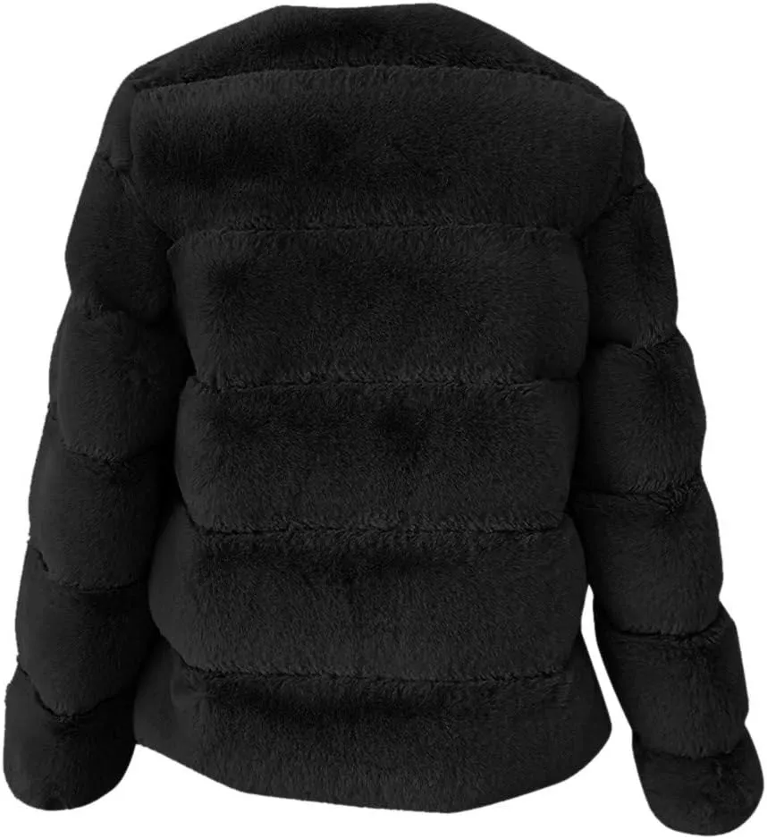 Winter Coats for Women 2024 Trendy Fleece Jacket Faux Fuzzy Warm Outwear Plus Size Soft Cozy Long Sleeve Padded Coat