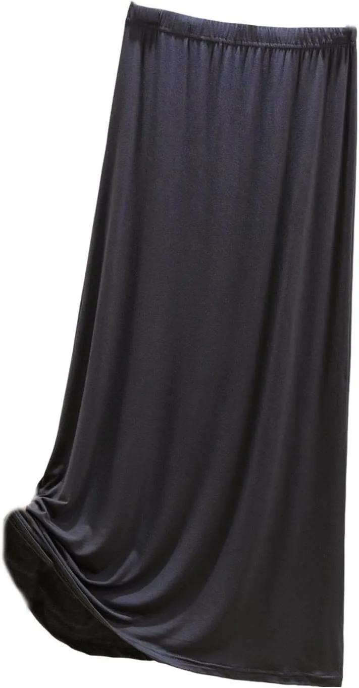 Women's Slim A-line Skirt Solid Color Comfort Elastic Waist Retro Maxi Skirt for Beach Vacation, Casual Outings