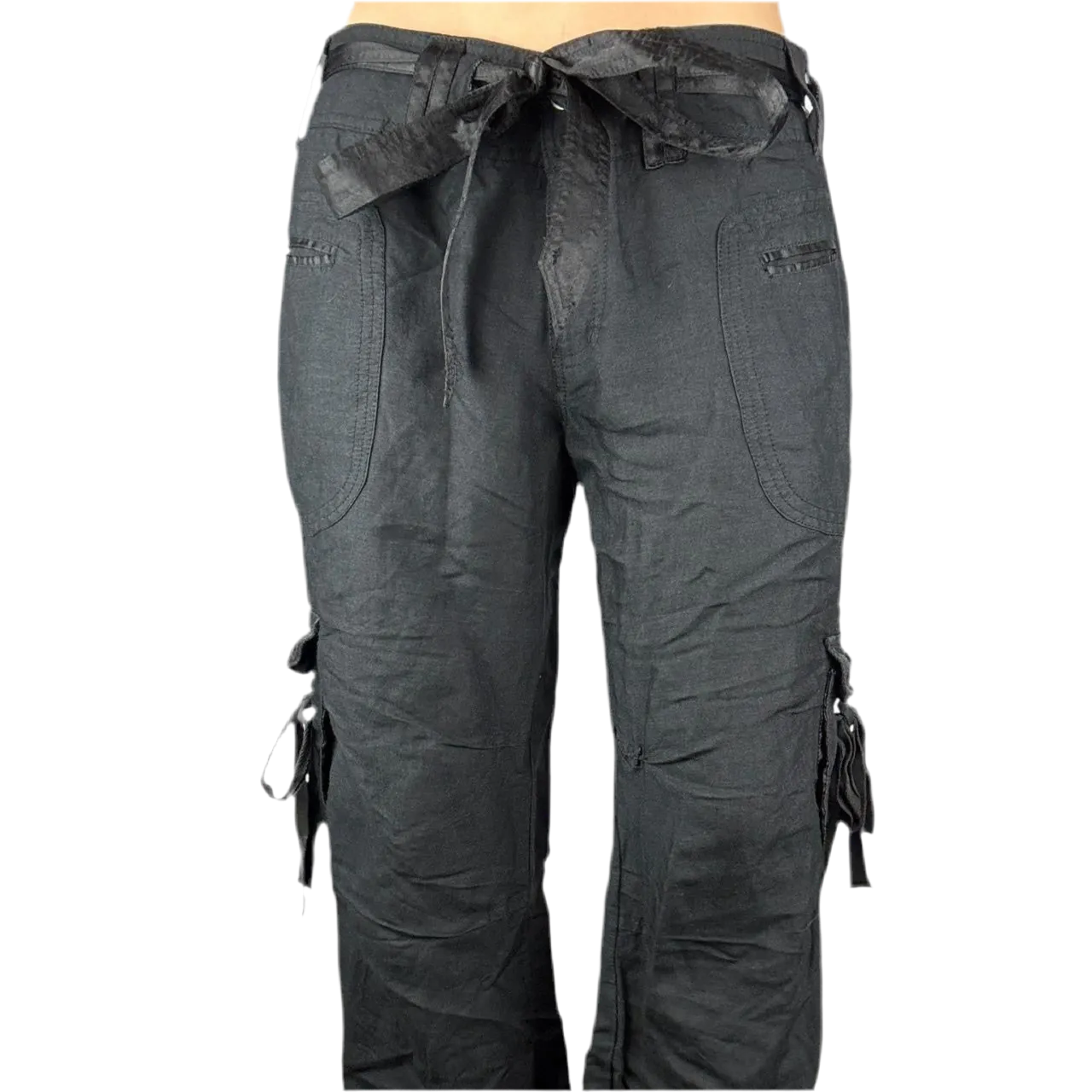Y2K Baggy Black Cargo Pants (L)